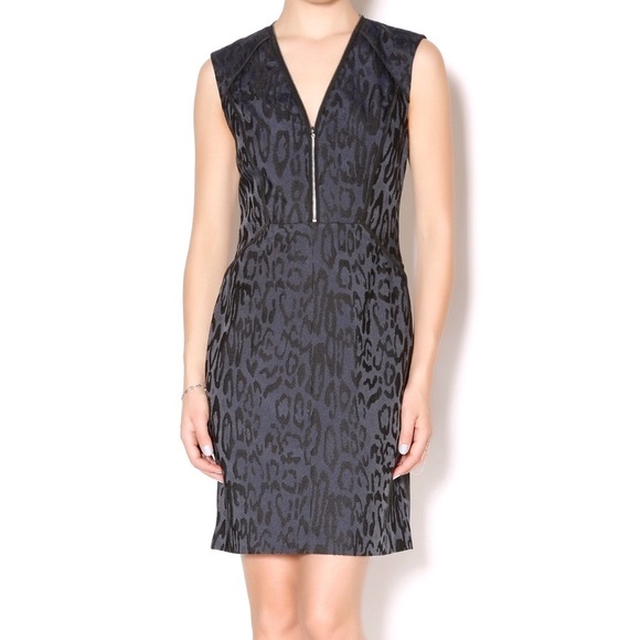 REBECCA TAYLOR Jacquard Leopard Print Zipper Dress - Picture 13 of 13